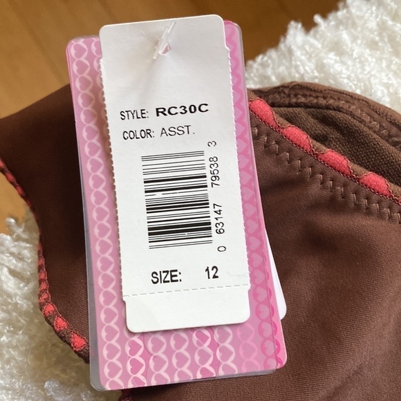 NWT XOXO chocolate brown bikini bottom with embroidered flower pattern‌‌‌‌‌‌‌ - Picture 6 of 10